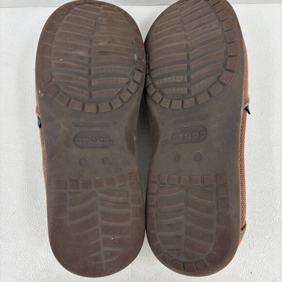 Crocs Canvas Loafer Junior Size 5 Brown Slip On Shoe Unisex Comfort - Picture 7 of 8